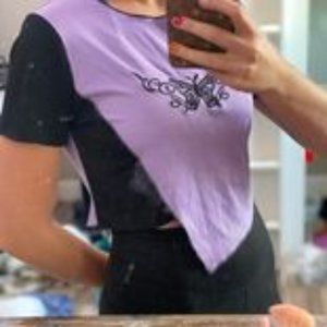 purple butterfly croptop